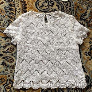 White Lace Wedding Topper